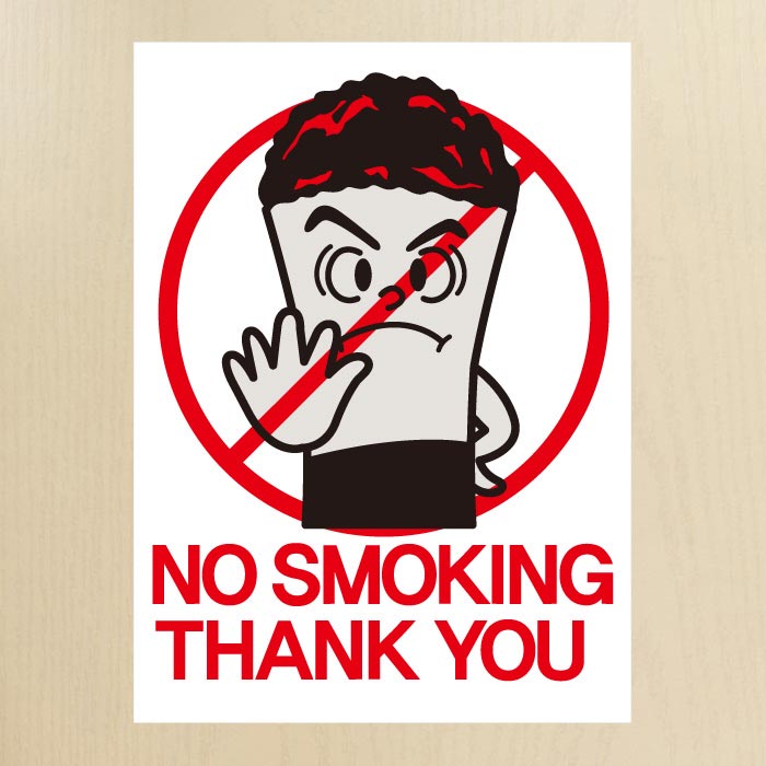 [SMC-018]금연스티커_담배꽁초 no smoking thank you(칼라)